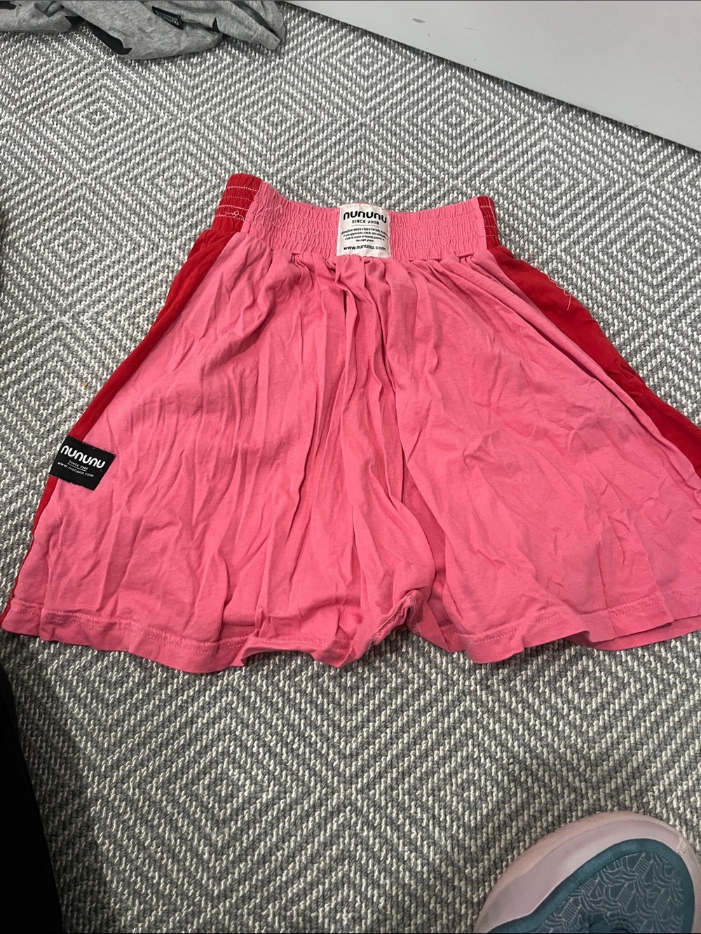nununu Pink Shorts with Red Side Panels